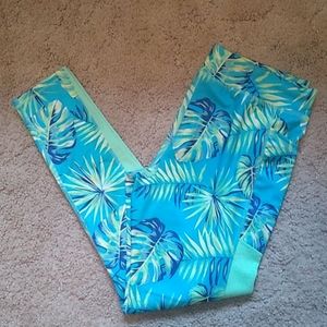 Athletic works tropical floral leggings